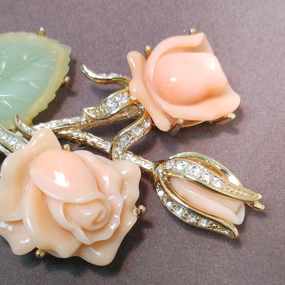 ANN MARGARET ROSE BROOCH BY NOLAN MILLER GLAMOUR COLLECTION - Picture 2 of 8